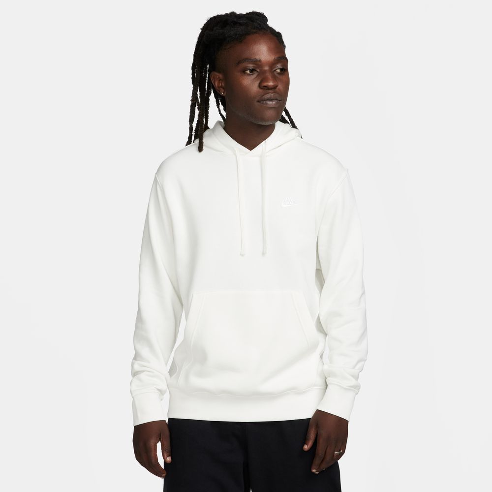 nike fleece pullover hoodie white