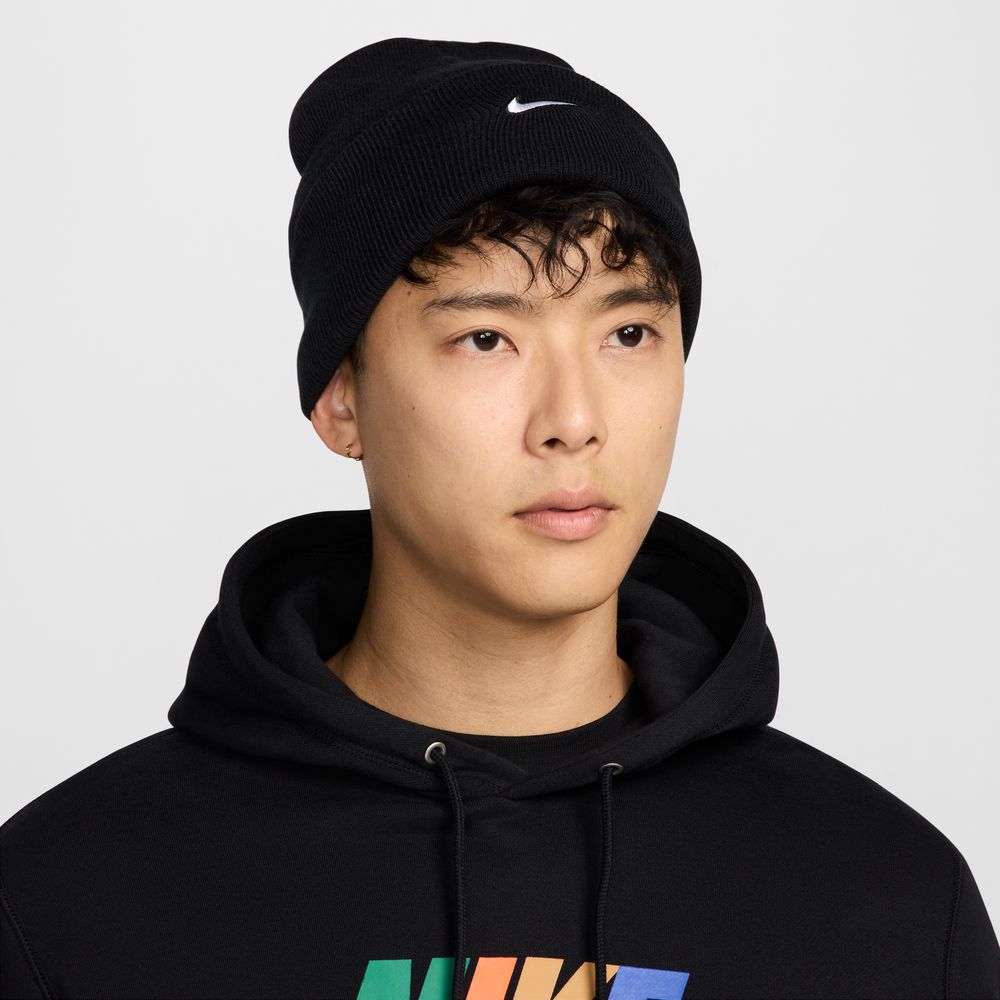 nike black and white beanie