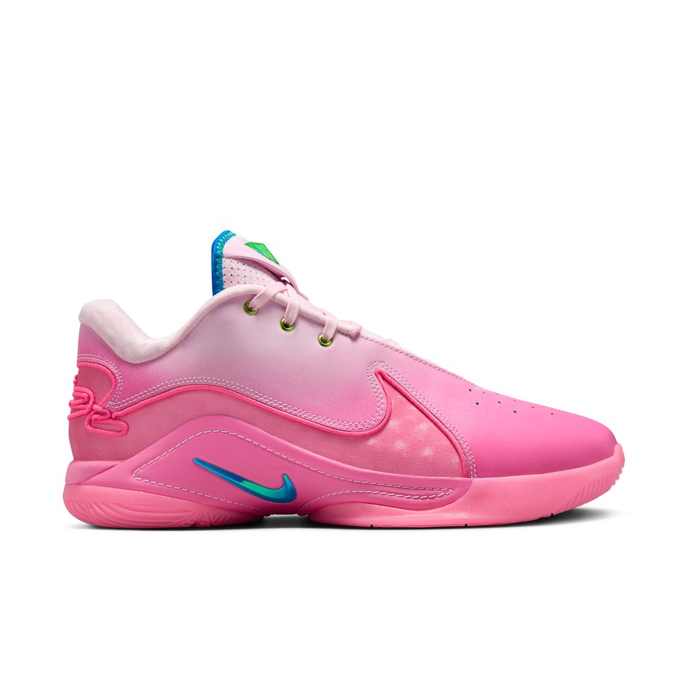lebron james pink and blue shoes