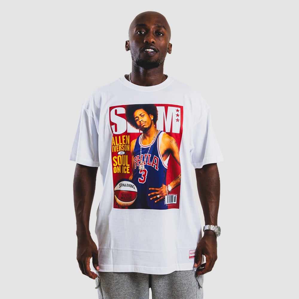 Mitchell Ness NBA Slam Cover Tee Philadelphia 76ers Allen Iverson 'White'