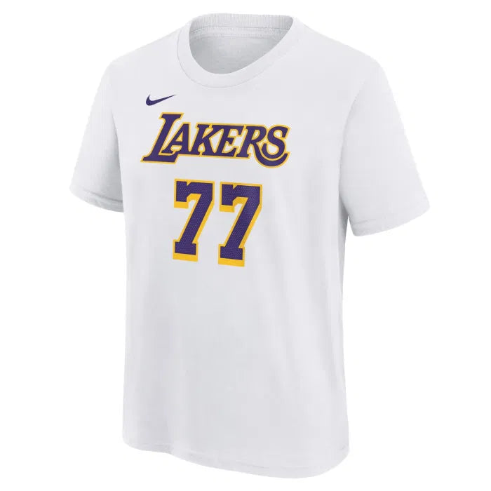 LAKERS DONČIĆ 77 ホワイト Nike Los Angeles Lakers Luka Doncic Icon Name & Number T-Shirt