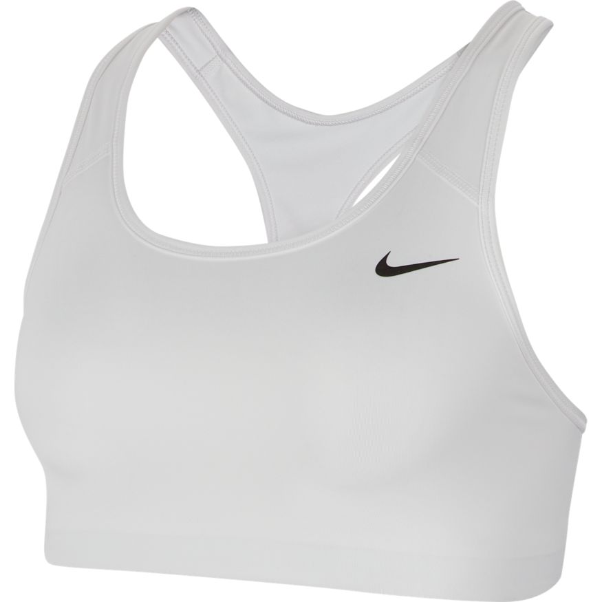 nike swoosh sports bra white