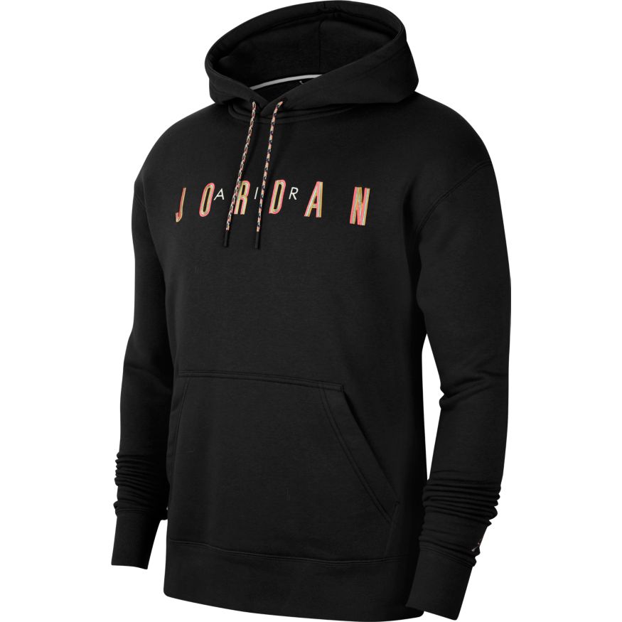 Jordan Sport DNA Men's Fleece Pullover Hoodie 'Black/Hot Punch