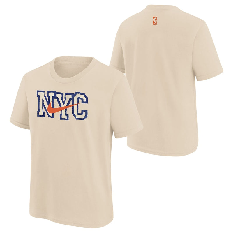 Nike New York Knicks City Edition Logo Boys Tee 'Natural'