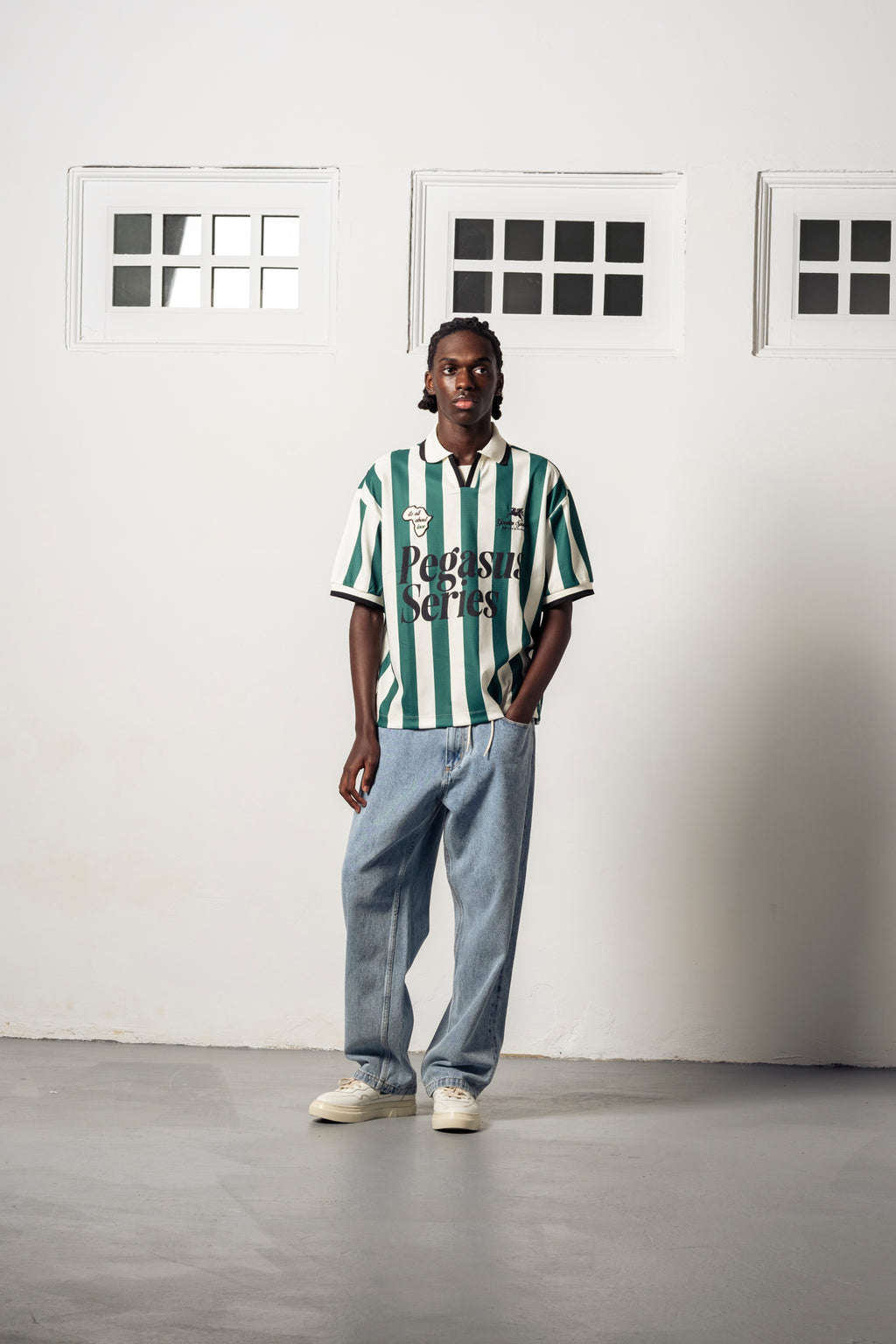 Goodies Sportive About Love Football Tee T-shirt 'Green/Ecru'