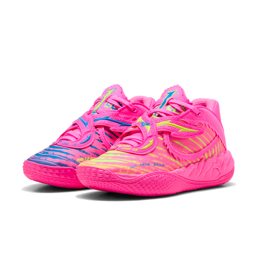MB.05 Showtime JR Kids Basketball Shoes 'Poison Pink-Ultra Blue-Yellow Alert'