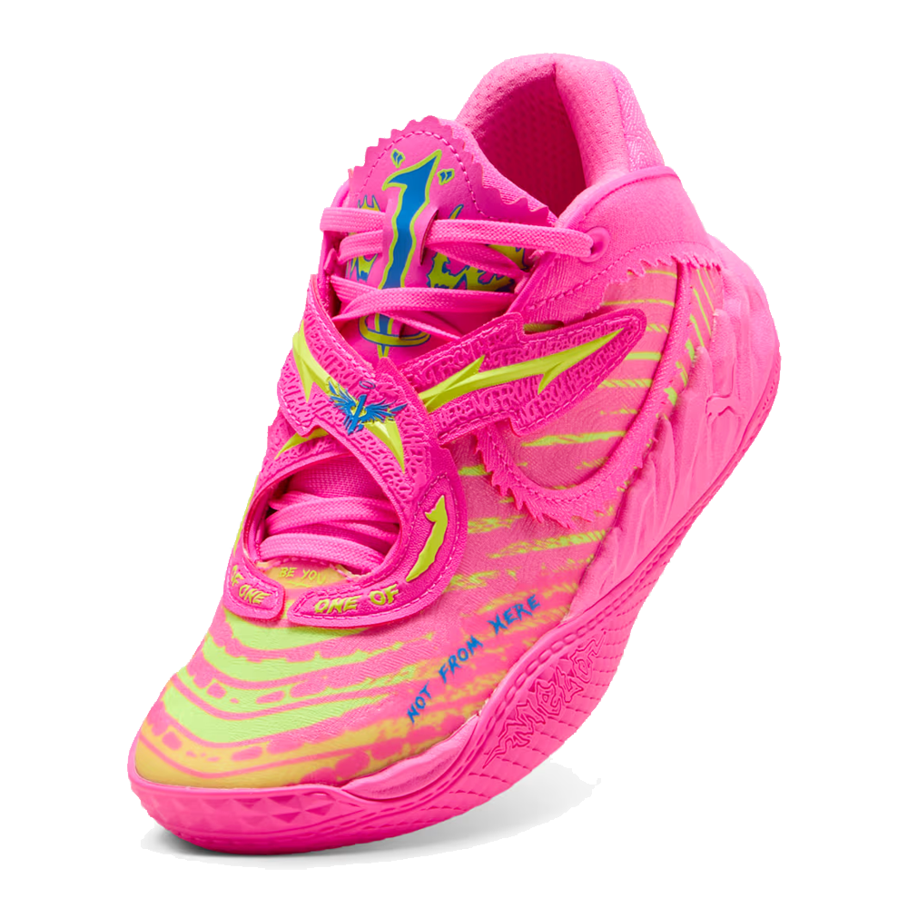 MB.05 Showtime JR Kids Basketball Shoes 'Poison Pink-Ultra Blue-Yellow Alert'