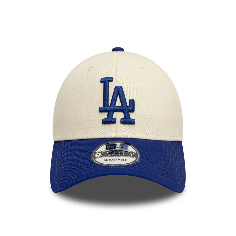 New Era 9FORTY Adjustable LA Dodgers Colour Block Cream Cap 'White/Blue'