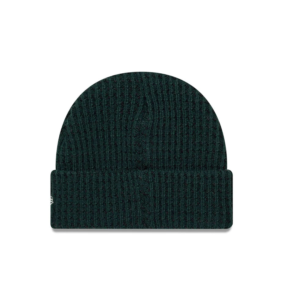 New Era Short Waffle Skull Knit Beanie Hat 'Dark Green'