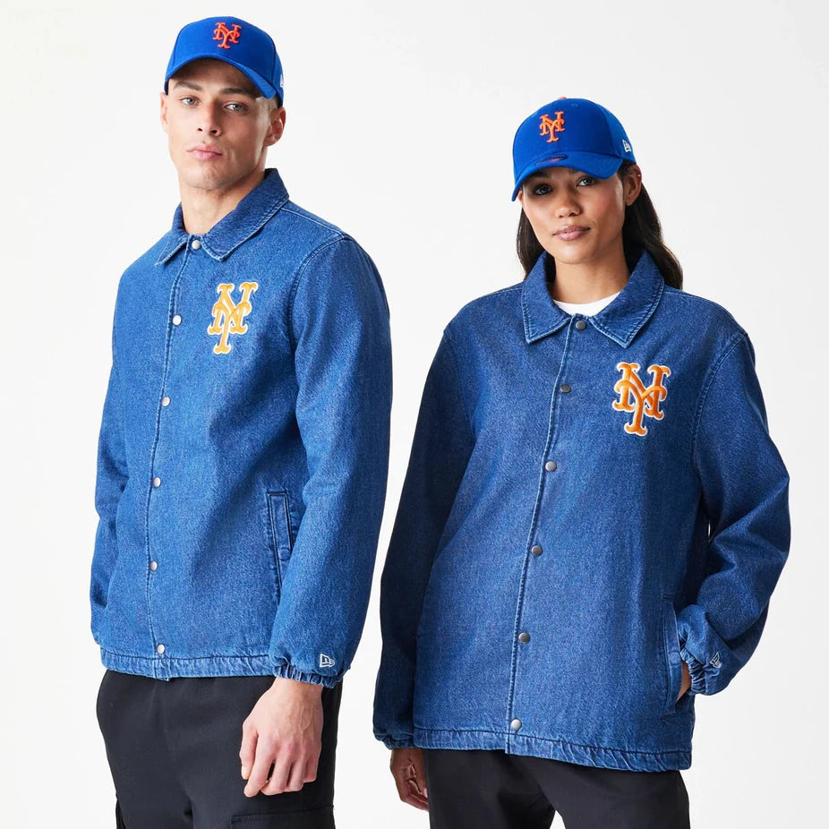 New Era New York Mets MLB Denim Dark Blue Coaches Jacket 'Blue'