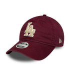 New Era LA Dodgers Womens MLB Boucle 9TWENTY Adjustable Cap 'Dark Red'