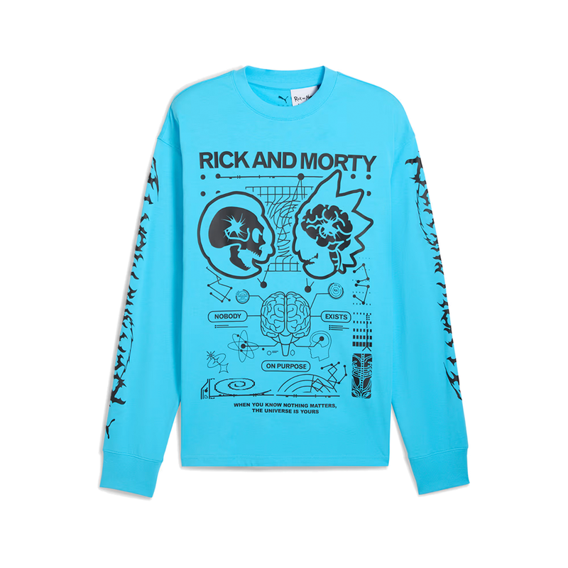 Puma Hoops x Rick And Morty Long Sleeve Basketball Tee T-shirt 'Bright Aqua'