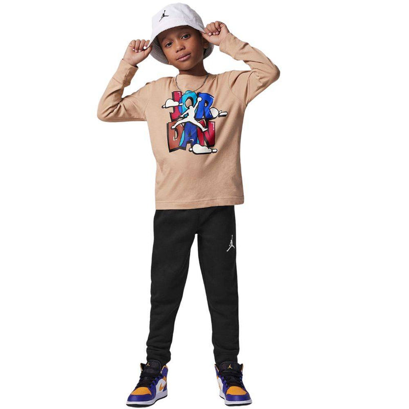 Jordan Lil Champion T-Shirt and Pant Kids set 'Hemp/Black'