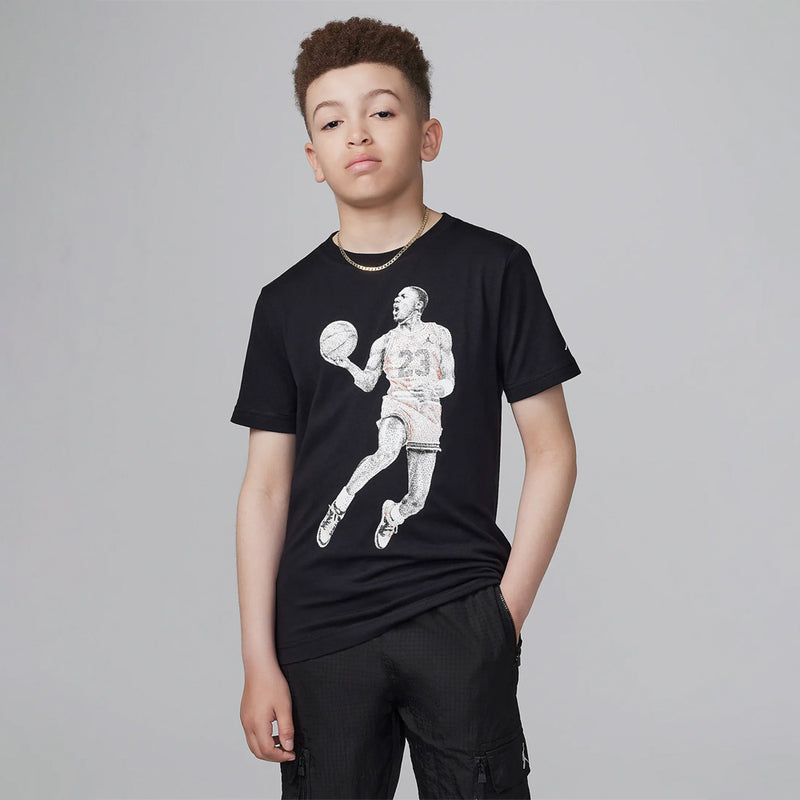 Jordan Big Kids' Dots Graphic T-Shirt 'Black'