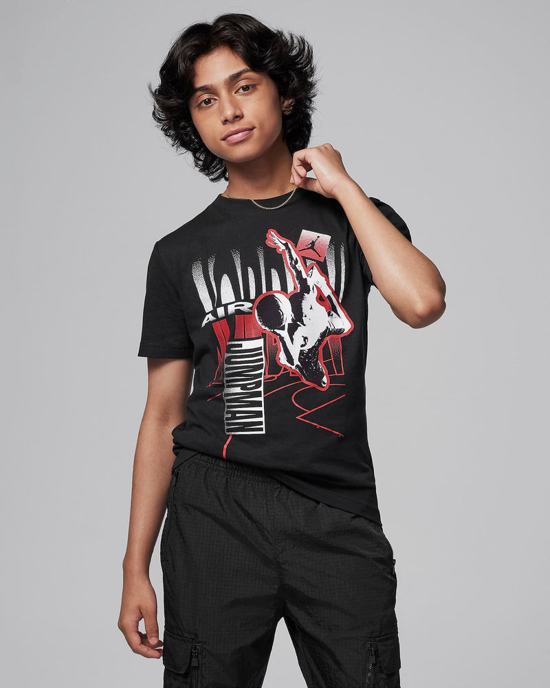 Air Jordan Big Kids' Court Fade T-Shirt 'Black'