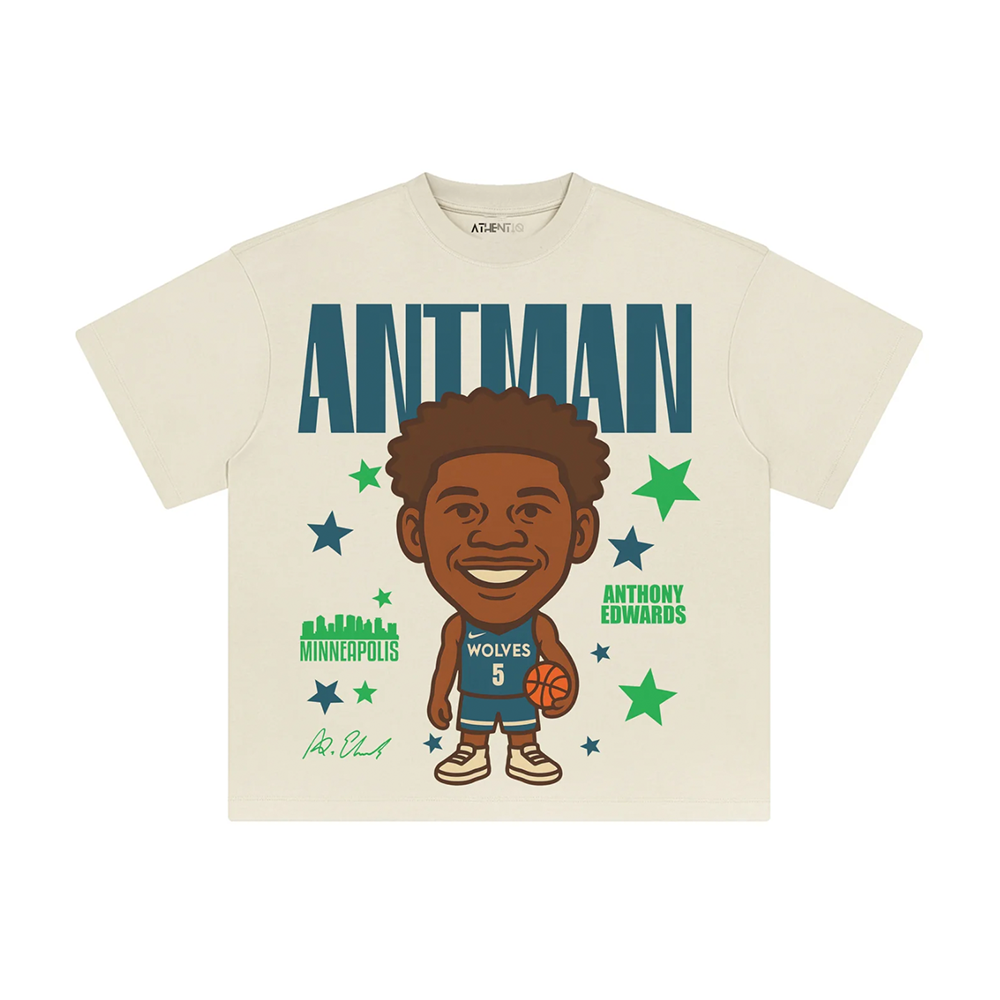 Athentiq Anthony Edwards 'Antman' Cartoon T-Shirt 'Cream'