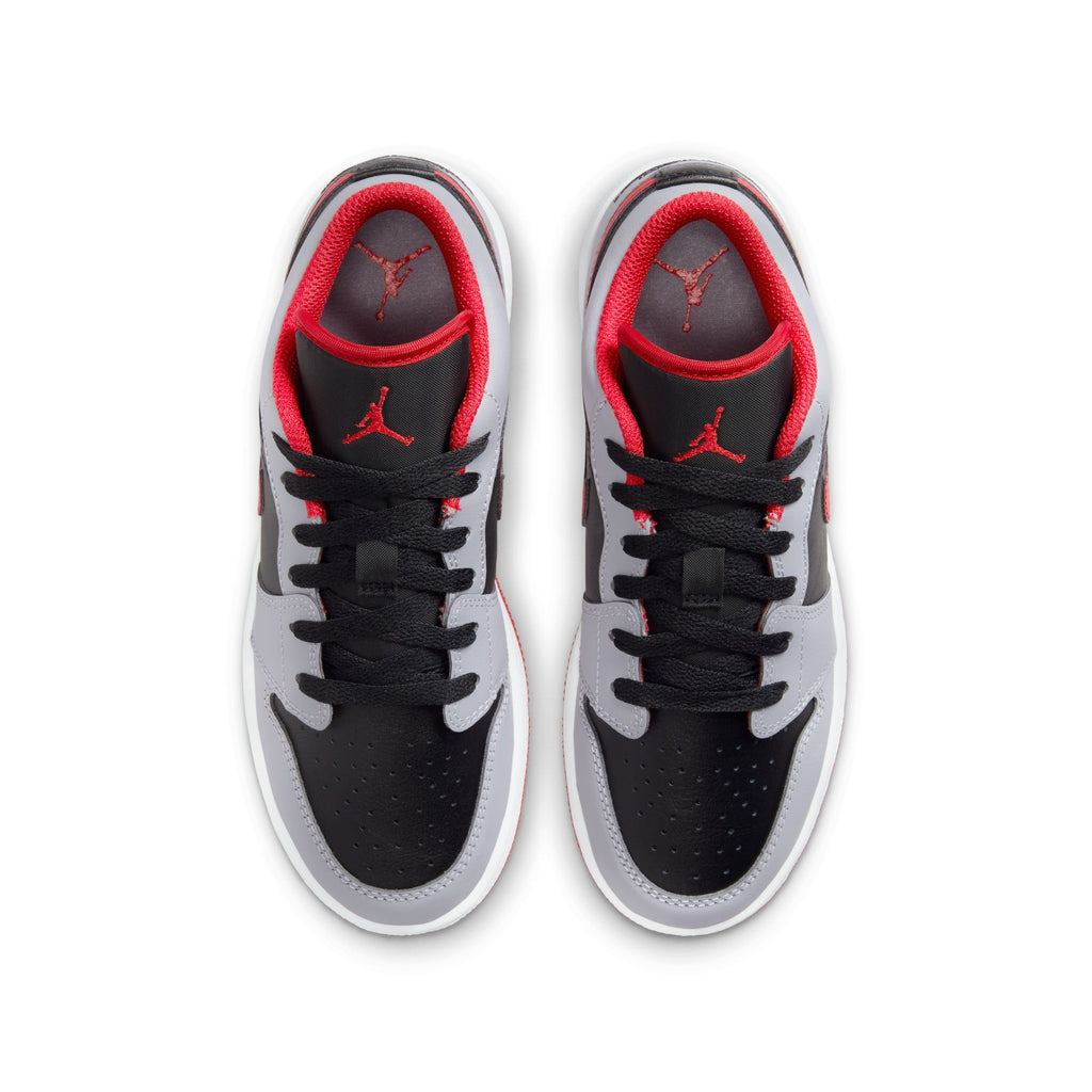 AIR JORDAN 1 LOW (GS) BLACK/FIRE RED-CEMENT GREY-WHITE