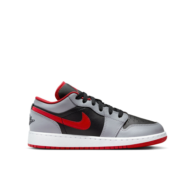 AIR JORDAN 1 LOW (GS) BLACK/FIRE RED-CEMENT GREY-WHITE