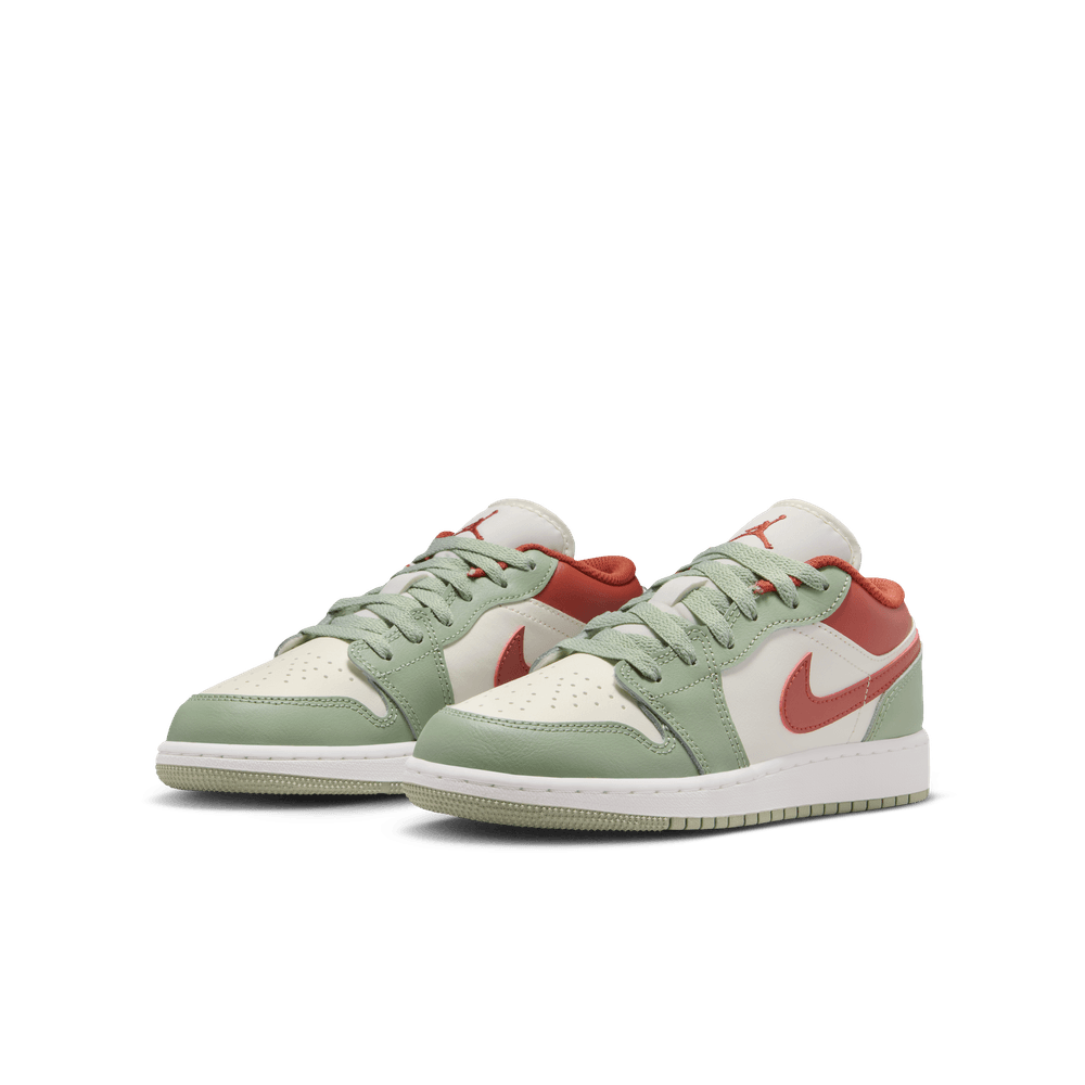 Air Jordan 1 Low Big Kids' Shoes (GS) 'Sail/Jade/Redstone'