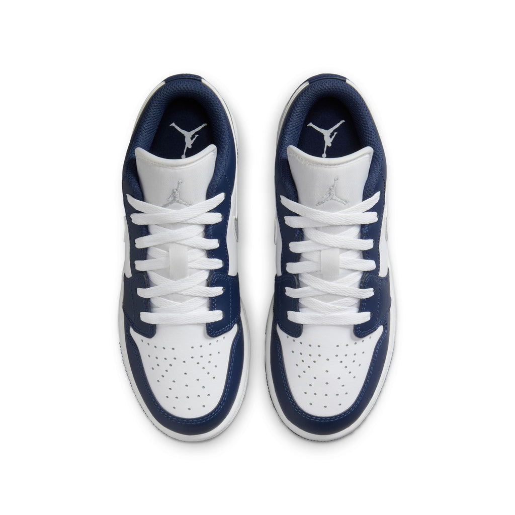 Air Jordan 1 Low Big Kids' Shoes (GS) 'White/Grey/Navy'