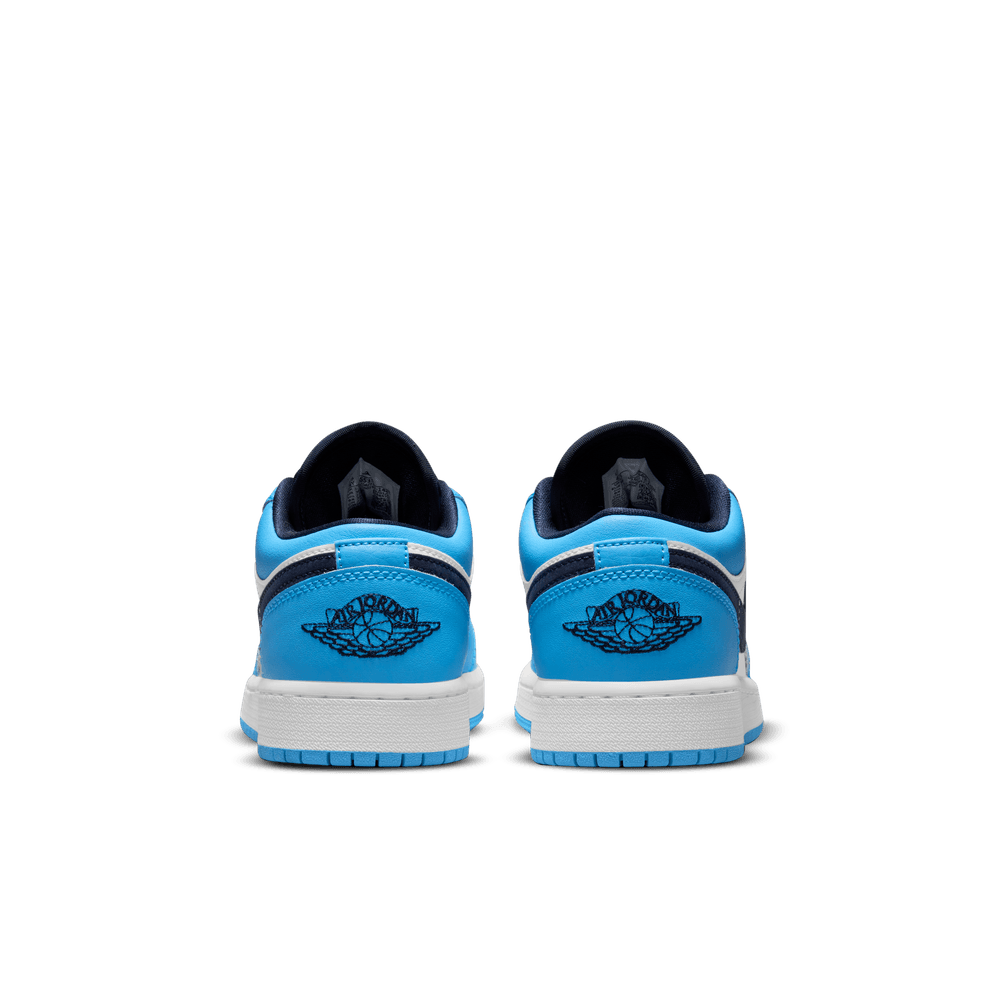 Air Jordan 1 Low Big Kids' Shoes (GS) 'White/Powder Blue/Black'