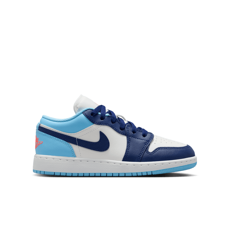 Air Jordan 1 Low Big Kids' Shoes (GS) 'Sail/Blue Void/Lava'