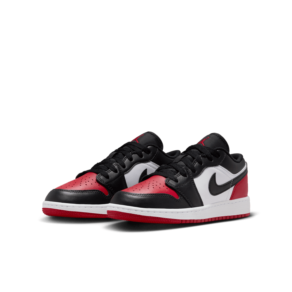 Air Jordan 1 Low Big Kids' Shoes (GS) 'White/Black/Red'