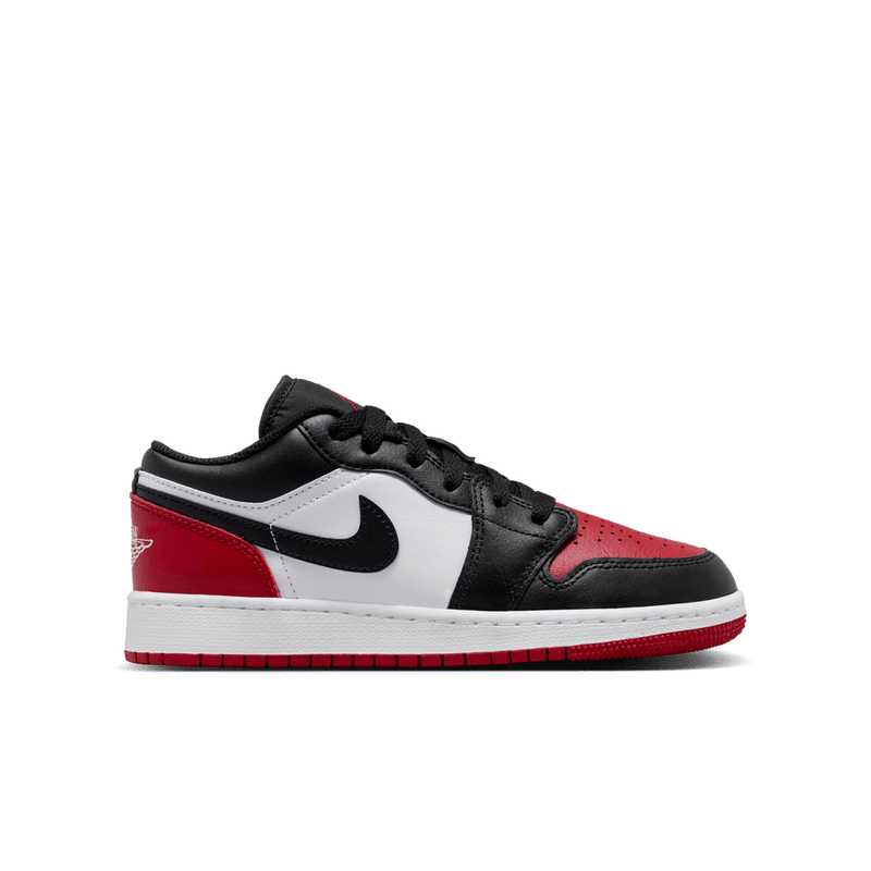 Air Jordan 1 Low Big Kids' Shoes (GS) 'White/Black/Red'