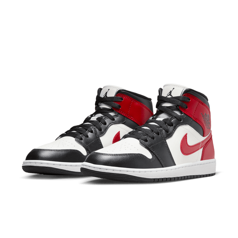 Air Jordan 1 Mid Women's Shoes 'Sail/Red/Off Noir/White'