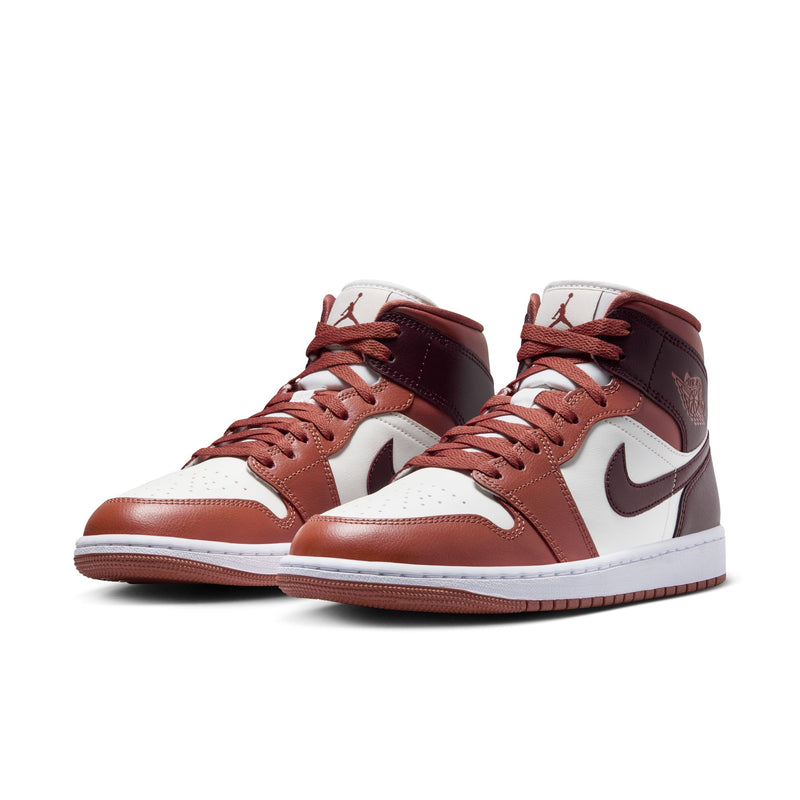 Air Jordan 1 Mid Women's Shoes 'Peach/Maroon/Sail/White'