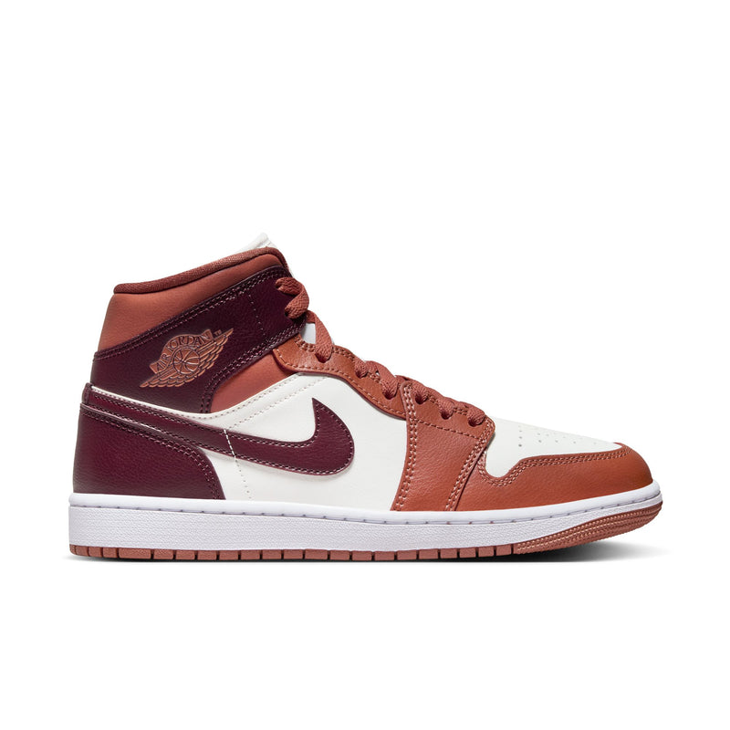 Air Jordan 1 Mid Women's Shoes 'Peach/Maroon/Sail/White'