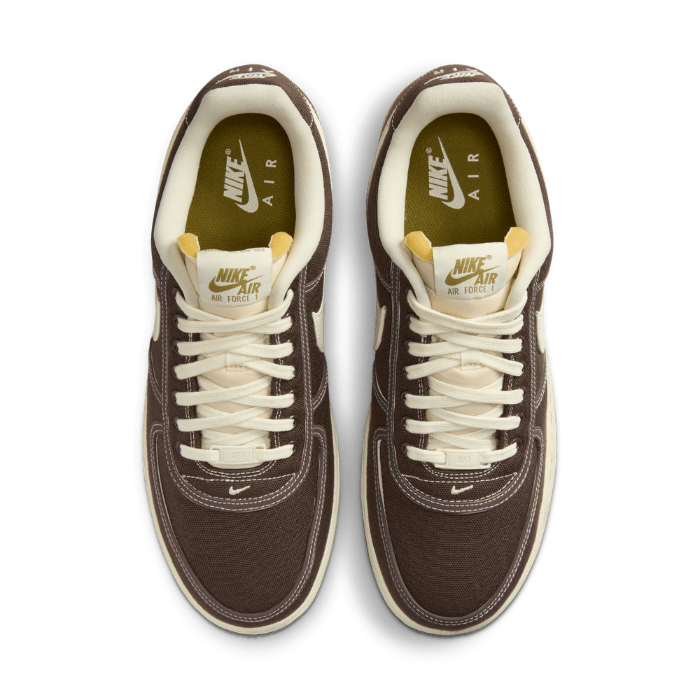 brown and white nike air force 1