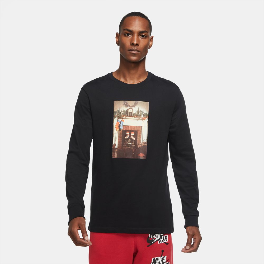 Jordan Jumpman Chimney Men's Long-Sleeve T-Shirt 'Black/White'