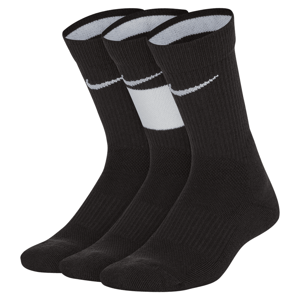 Nike Elite Kids' Basketball Crew Socks (3 Pairs) 'Balck/White'