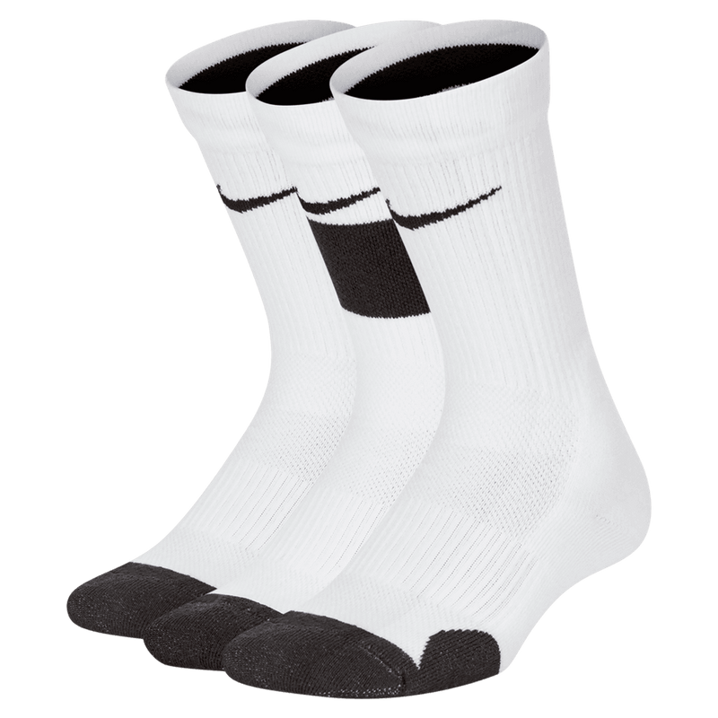 Nike Elite Kids' Basketball Crew Socks (3 Pairs) 'White/Black'