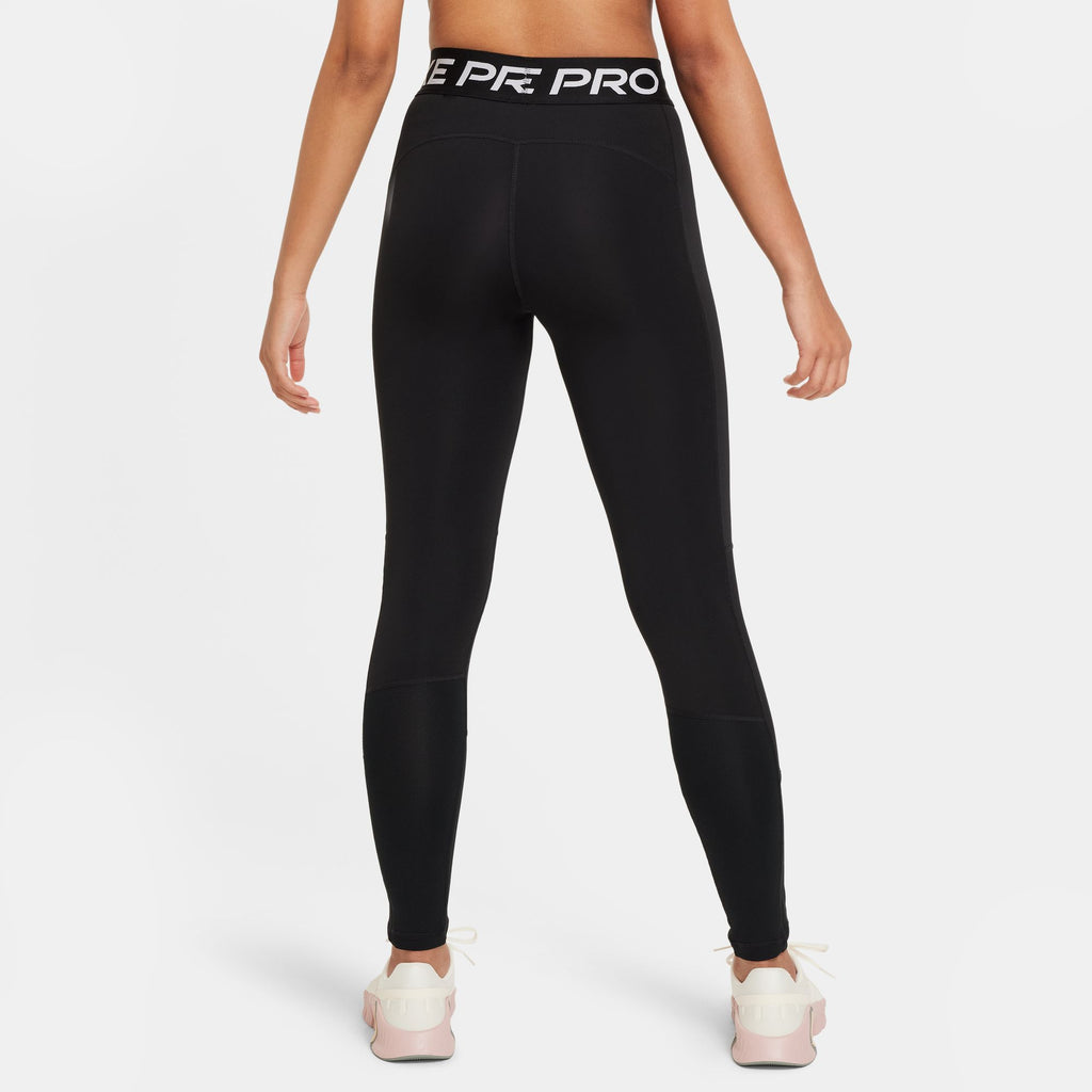 Nike Pro Dri-FIT Big Kids' (Girls') Leggings 'Black/White'