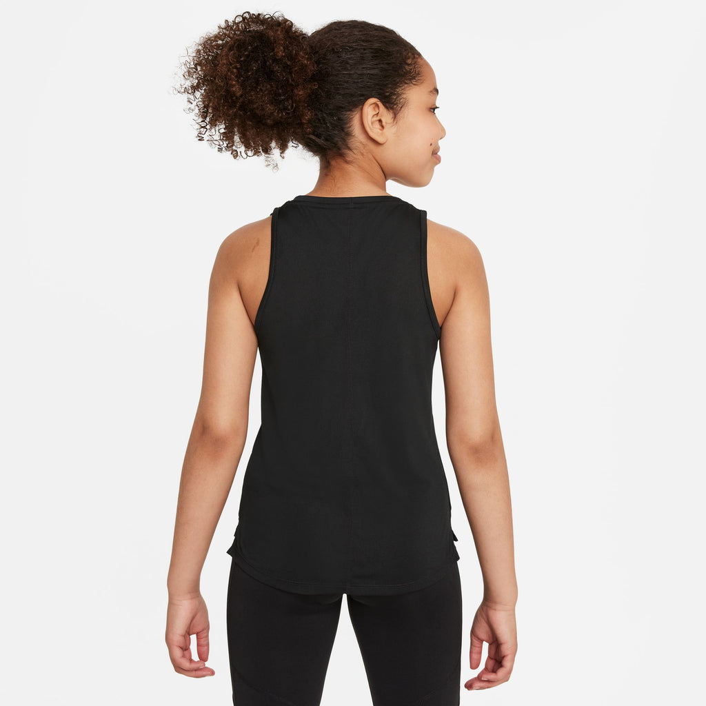 Nike One Big Kids' (Girls') Dri-FIT Training Tank 'Black/White'