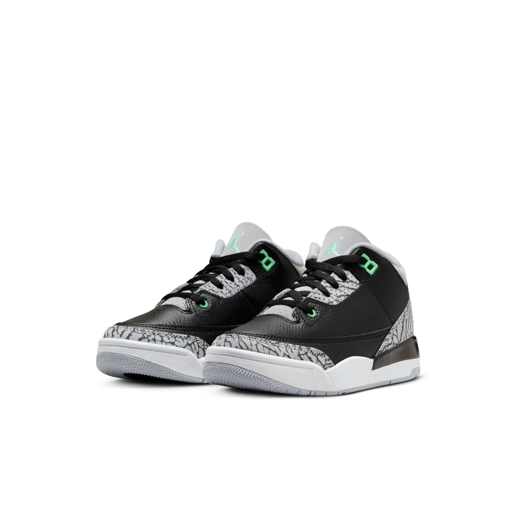 Jordan 3 Retro "Green Glow" Little Kids' Shoes (PS) 'Black/Green Glow/White'
