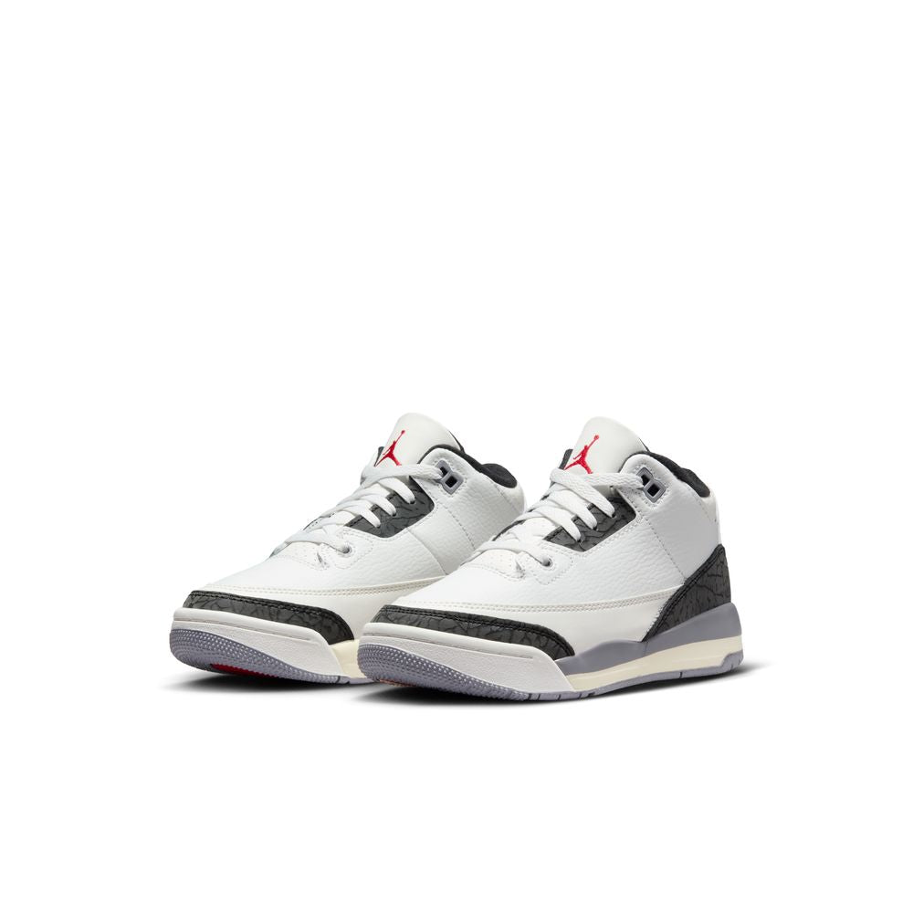 Jordan 3 Retro "Cement Grey" Little Kids' Shoes (PS) 'White/Red/Grey/Black'