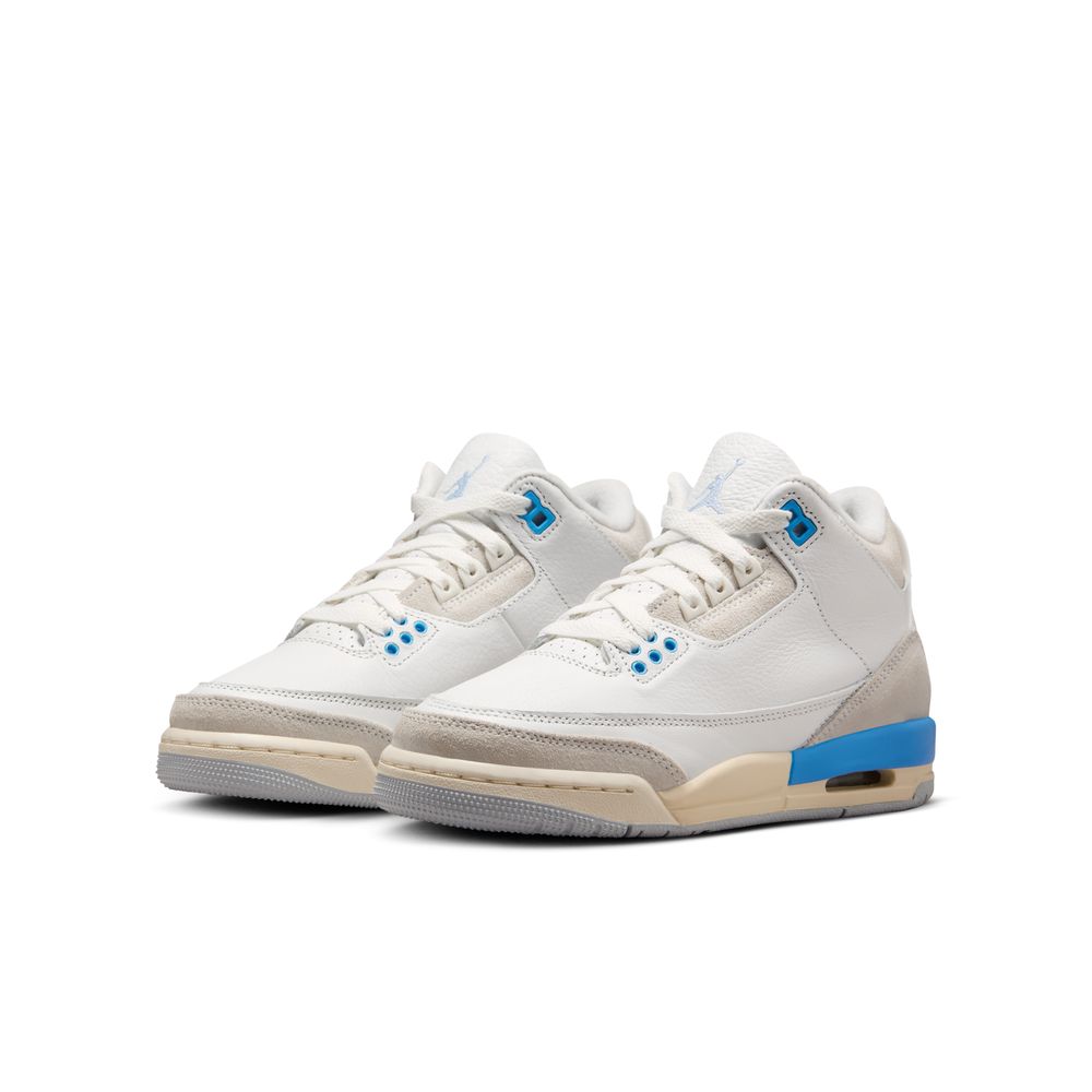 Air Jordan 3 Retro "Lucky Shorts" Big Kids' Shoes (GS) 'Summit White/Hydrogen Blue'