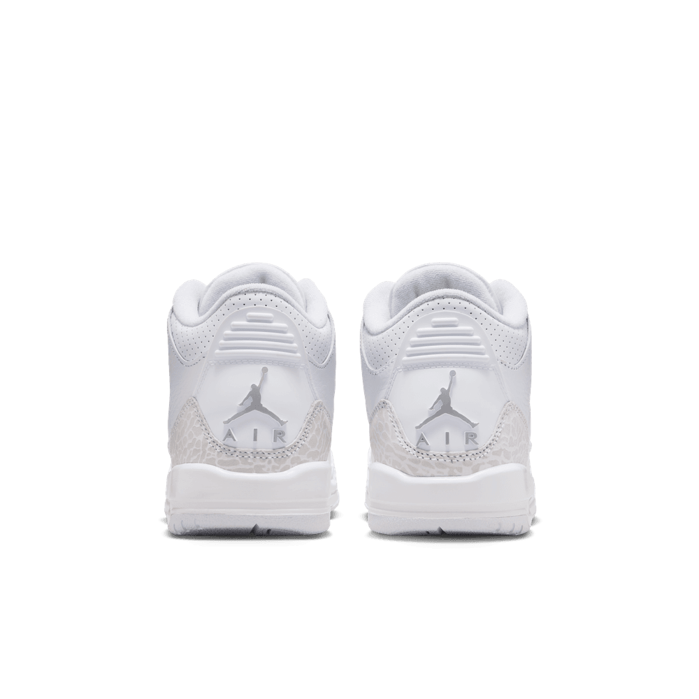 Air Jordan 3 Retro "Pure Money" Big Kids' Shoes (GS) 'White/Silver'