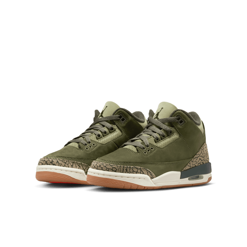 Air Jordan 3 Retro Big Kids' Shoes (GS) 'Olive/Sequoia/Sail'