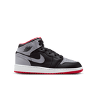 Air Jordan 1 Mid Big Kids' Shoes (GS) 'Black/Grey/Red/White'