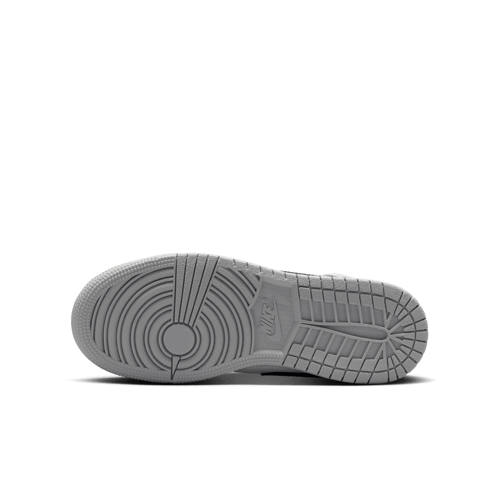Air Jordan 1 Mid Big Kids' Shoes (GS) 'White/Black/Grey'