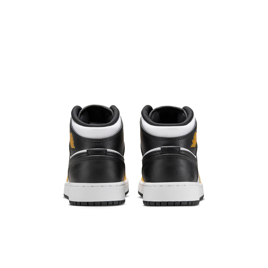 Air Jordan 1 Mid Big Kids' Shoes (GS) 'Yellow Ochre/Black/White'