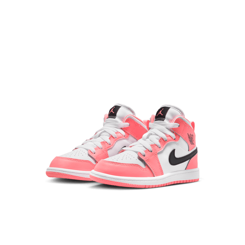Jordan 1 Mid Little Kids' Shoes (PS) 'Pink Gaze/Black/White'