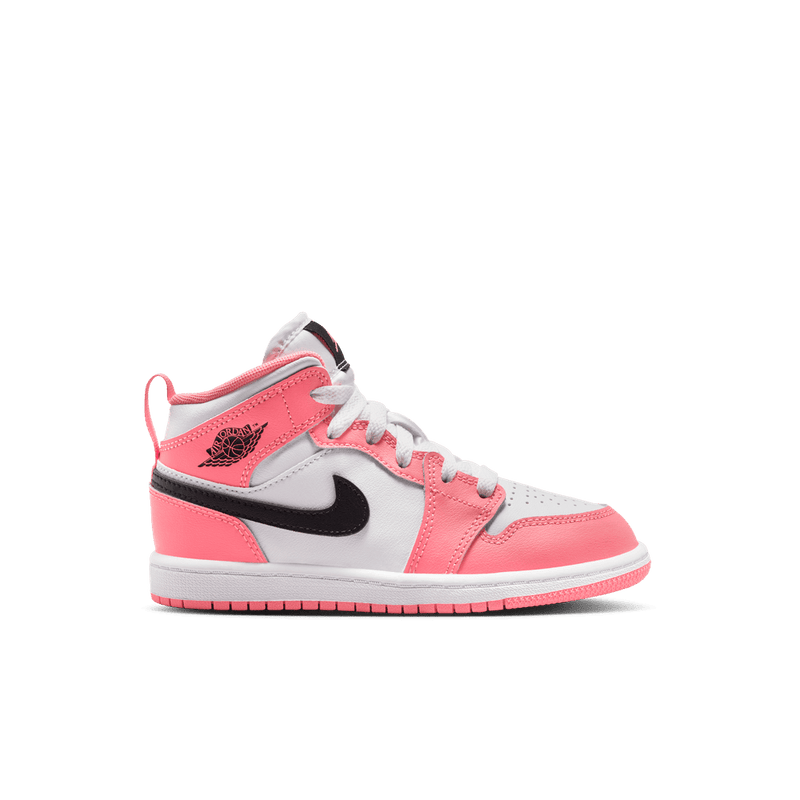 Jordan 1 Mid Little Kids' Shoes (PS) 'Pink Gaze/Black/White'