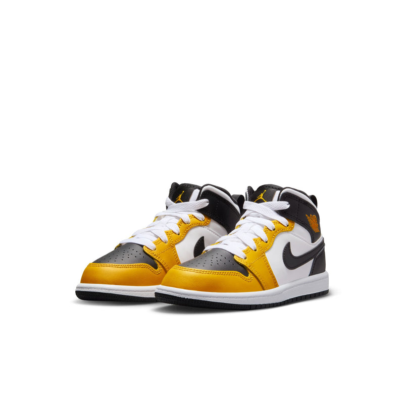 Jordan 1 Mid Little Kids' Shoes (PS) 'Yellow Ochre/Black/White'