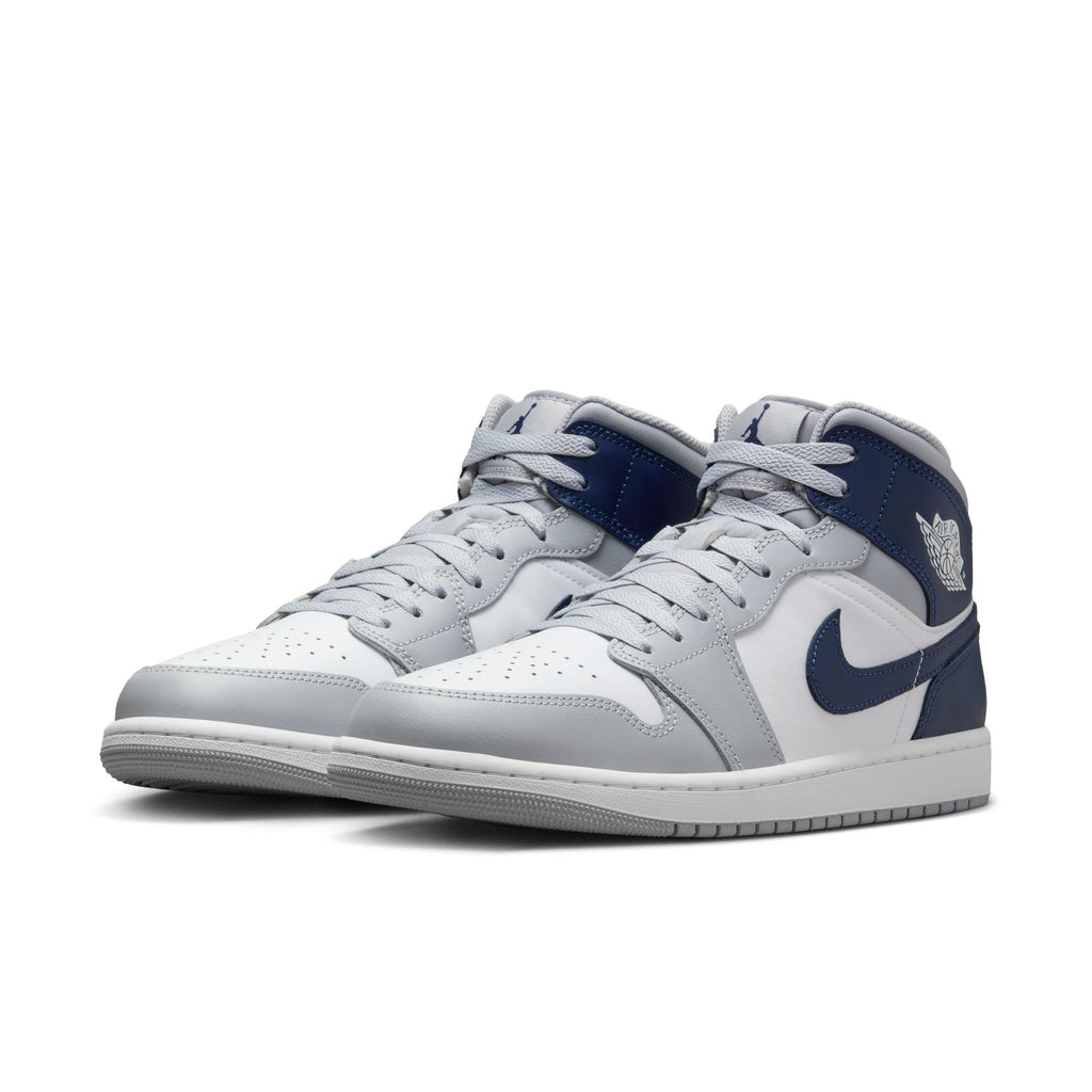 Air Jordan 1 Mid Men's Shoes 'White/Navy/Grey'