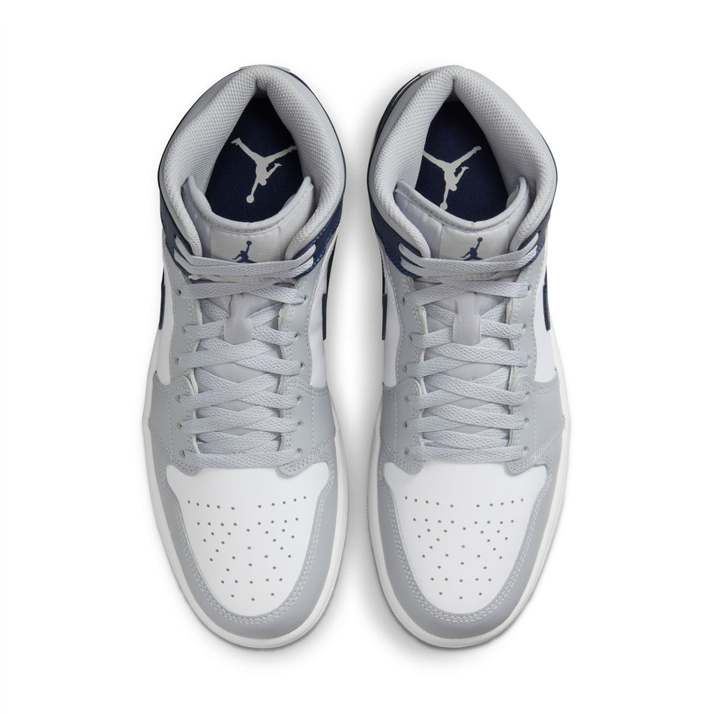 Air Jordan 1 Mid Men's Shoes 'White/Navy/Grey'